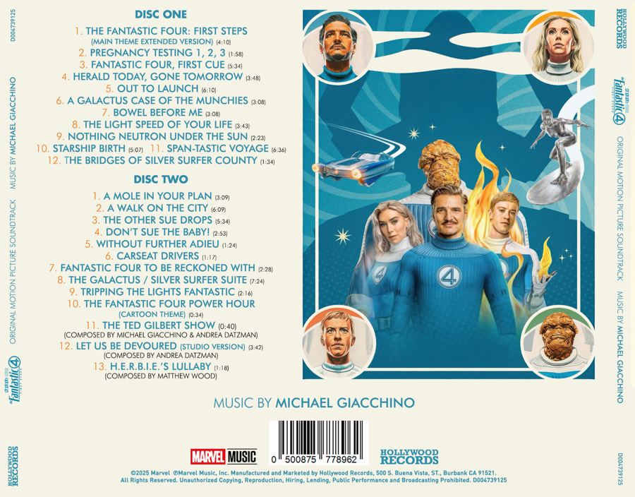 Contraportada de The Fantastic Four: First Steps, ampliada sin mostrar los cantos laterales