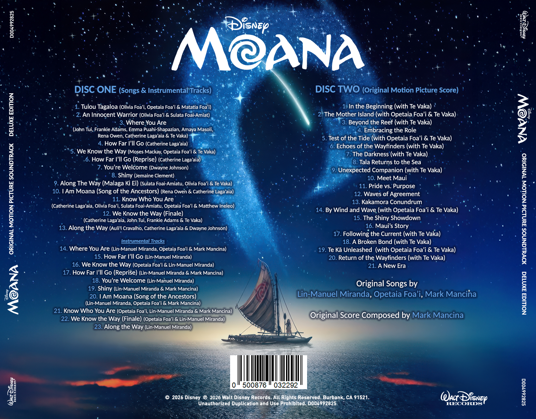 Contraportada de Moana, ampliada sin mostrar los cantos laterales