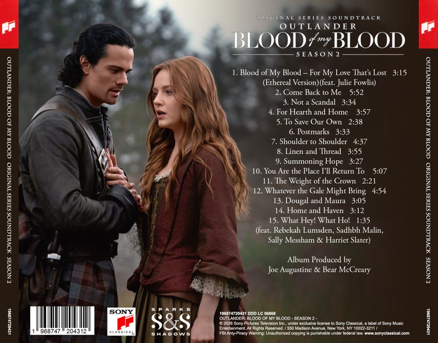 Contraportada de Outlander: Blood of My Blood, ampliada sin mostrar los cantos laterales