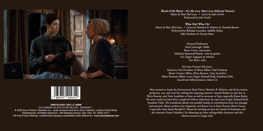 Outlander: Blood of My Blood — Página del libreto
